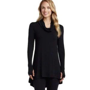 Cuddl Duds Womens Black Cowlneck Long Sleeve Tunic Top Sz L NWT
